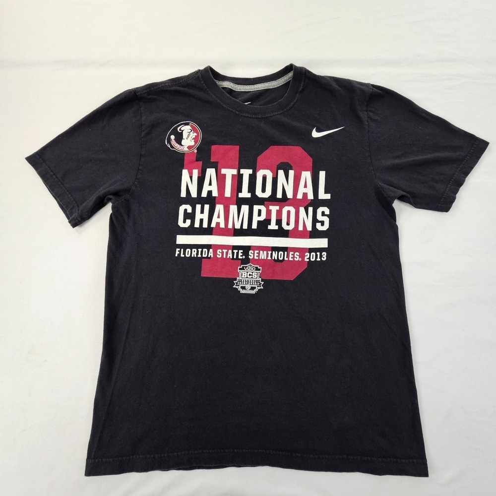 Florida State Seminoles 2013 National Champions Black Cotton T-Shirt Men's M